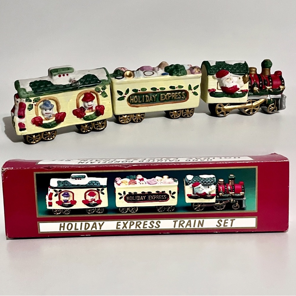 COPY - Vintage Hand Painted Porcelain Train Set